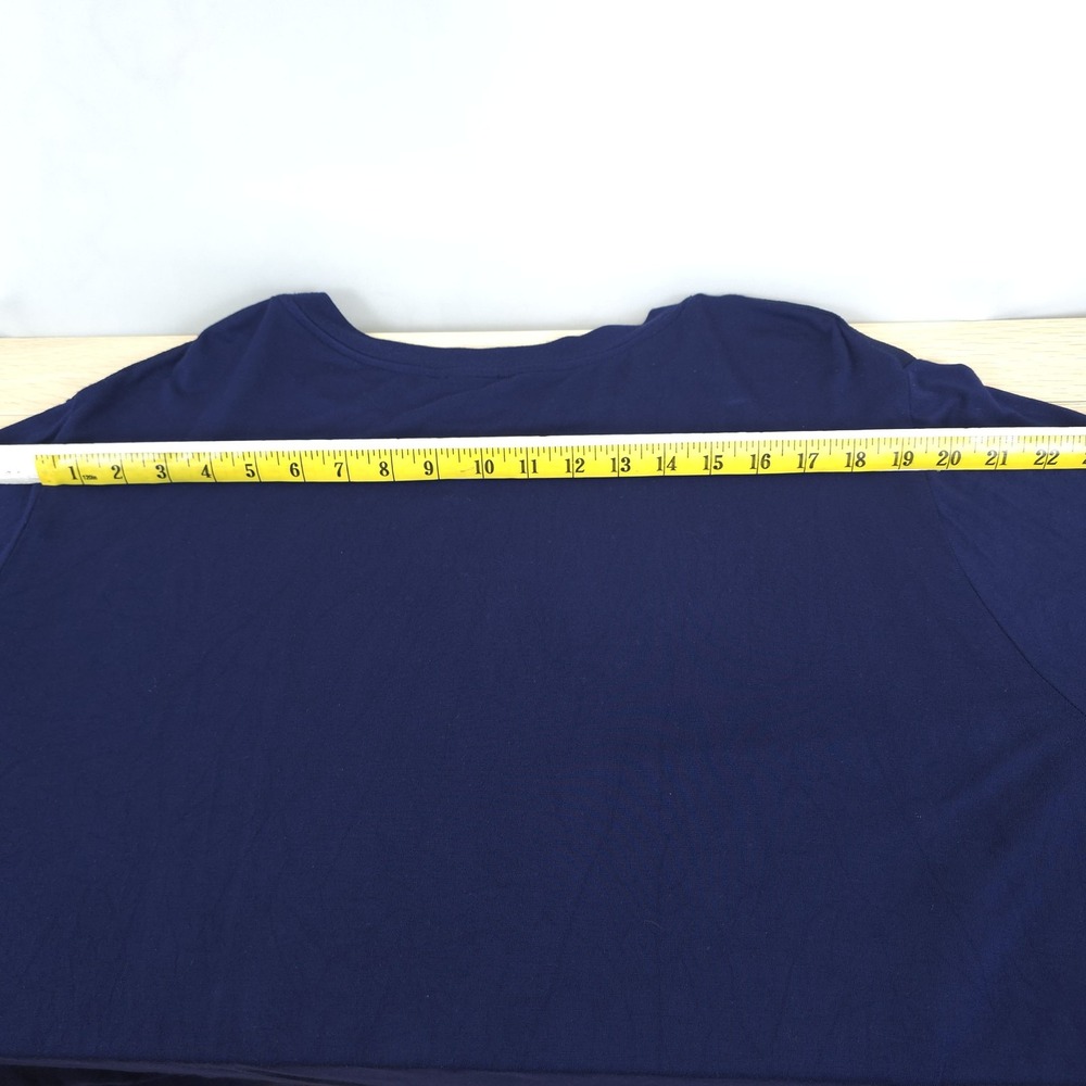 Lane Bryant Knit Modal Spandex Shirt Women 26/28 Blue Long Sleeve Mix Fabrics - Picture 6 of 11